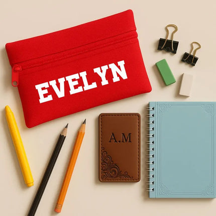 Personalised Pencil Case With Kids Names – Custom Zip Pouch For Girls & Boys, Kids Gift