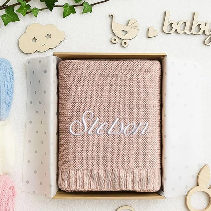 Personalised Name Baby Blankets – Embroidered Blankets for Baby, Baby Gifts