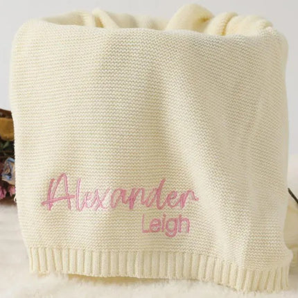 Personalised Name Baby Blankets – Embroidered Blankets for Baby, Baby Gifts