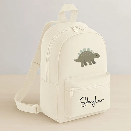 Personalised Name Dinosaur Backpack – Cute Dino Kids Rucksack, School Bag Kids Gift