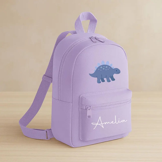 Personalised Name Dinosaur Backpack – Cute Dino Kids Rucksack, School Bag Kids Gift