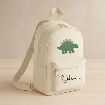 Personalised Name Dinosaur Backpack – Cute Dino Kids Rucksack, School Bag Kids Gift