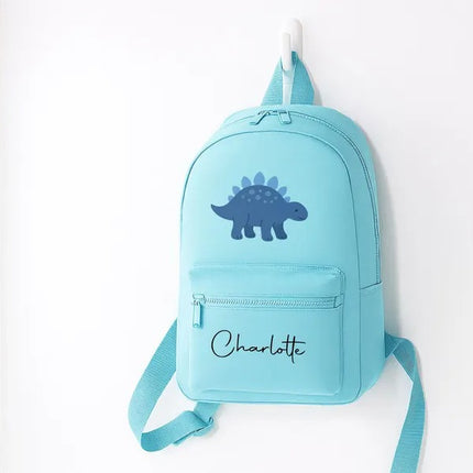 Personalised Name Dinosaur Backpack – Cute Dino Kids Rucksack, School Bag Kids Gift