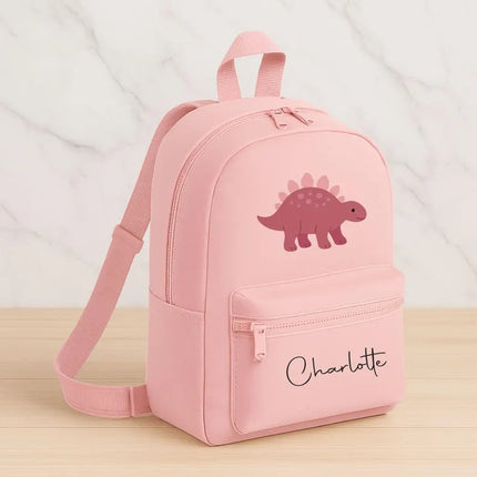 Personalised Name Dinosaur Backpack – Cute Dino Kids Rucksack, School Bag Kids Gift