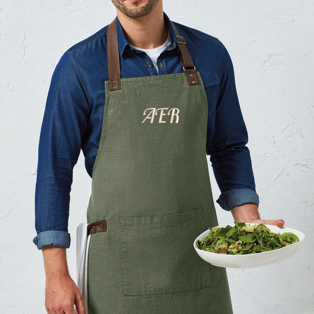 Custom Embroidered Monogram Apron for Women & Men, Personalised Initial Cooking Apron, Kitchen Gift for Chef, BBQ Chef Apron, Baking Present