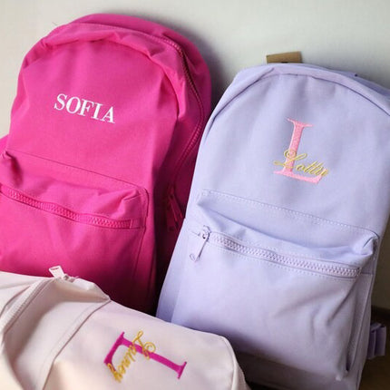 Personalised Kids Name & Initial Backpack – Embroidered Back to School  Backpack Kids Gift