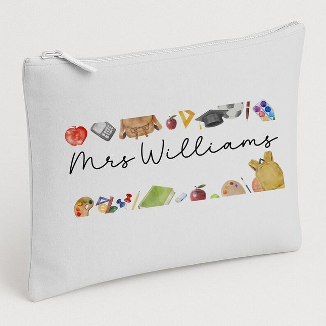 Personalised Back To School Kids Pencil Case, Custom Name Printed School Stationary Organiser, Birthday Gift for Teacher, End of Term Gifts