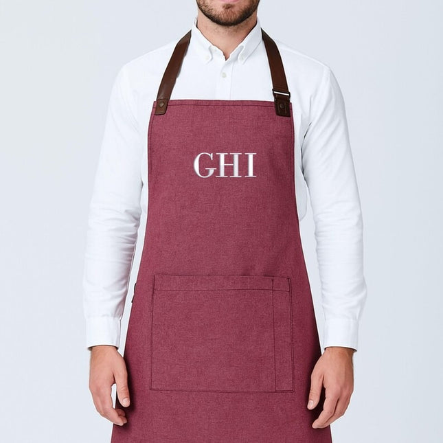 Custom Embroidered Monogram Apron for Women & Men, Personalised Initial Cooking Apron, Kitchen Gift for Chef, BBQ Chef Apron, Baking Present