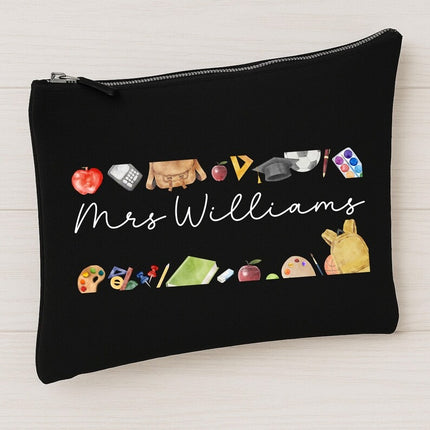 Personalised Back To School Kids Pencil Case, Custom Name Printed School Stationary Organiser, Birthday Gift for Teacher, End of Term Gifts
