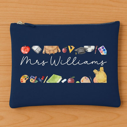 Personalised Back To School Kids Pencil Case, Custom Name Printed School Stationary Organiser, Birthday Gift for Teacher, End of Term Gifts
