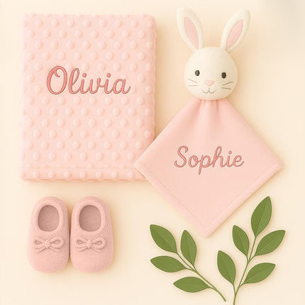 Embroidered Blanket Personalised Name Baby Gift – Custom Soft Blanket for Newborn