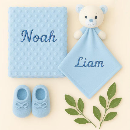 Embroidered Blanket Personalised Name Baby Gift – Custom Soft Blanket for Newborn