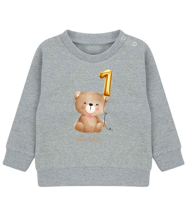 Personalised First Birthday Sweatshirt, Custom Baby Name & Age Jumper, 1st Birthday Outfits, Toddler Birthday Gifts, Kids Keepsake Sweater