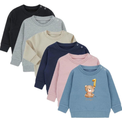 Personalised First Birthday Sweatshirt, Custom Baby Name & Age Jumper, 1st Birthday Outfits, Toddler Birthday Gifts, Kids Keepsake Sweater