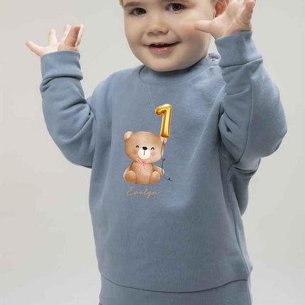 Personalised First Birthday Sweatshirt, Custom Baby Name & Age Jumper, 1st Birthday Outfits, Toddler Birthday Gifts, Kids Keepsake Sweater