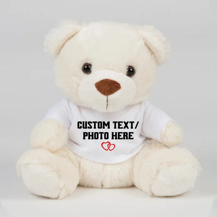 Custom Photo/Text Printed Teddy Bear Shirt – Personalised Teddy Bear Anniversary Gift, Christmas Gifts