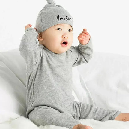 Personalised Printed Baby Hat with Name – Custom Beanie Hat Baby Shower Gift