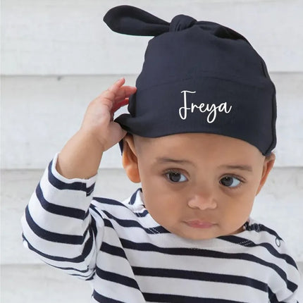 Personalised Printed Baby Hat with Name – Custom Beanie Hat Baby Shower Gift