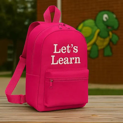 Embroidered Lets Learn Backpack Printed – Kids Best Rucksack Back to School Gift Idea