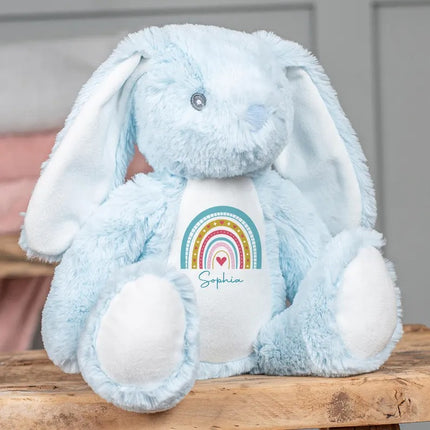 Personalised Baby Soft Bunny Toy –&nbsp; Custom Name/Date New Born Baby Gifts