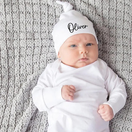 Personalised Printed Baby Hat with Name – Custom Beanie Hat Baby Shower Gift