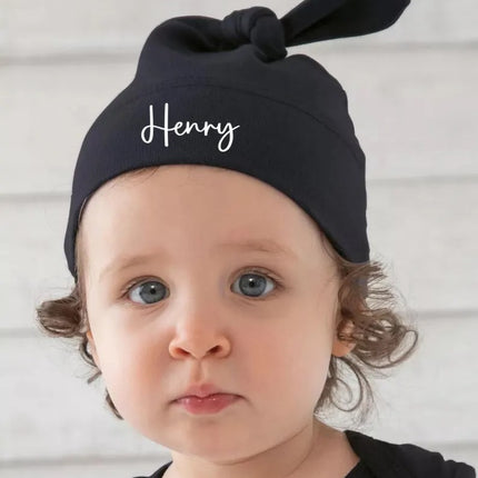 Personalised Printed Baby Hat with Name – Custom Beanie Hat Baby Shower Gift