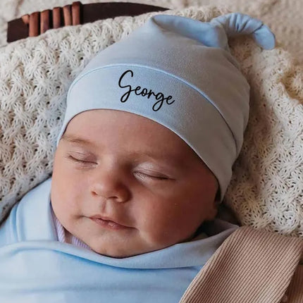 Personalised Printed Baby Hat with Name – Custom Beanie Hat Baby Shower Gift