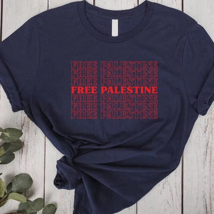 Retro Palestine Printed T-Shirt – Palestine Crewneck Matching Tops