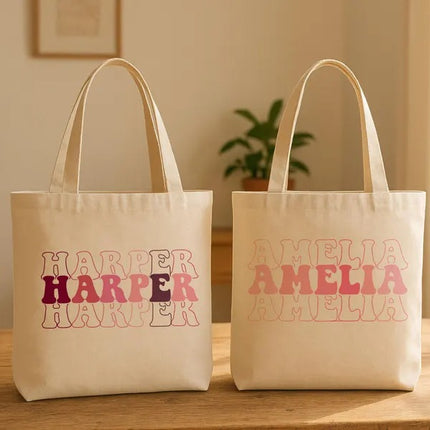 Personalised Name Tote Bag for Kids – Custom & Printed School Bag for Girls