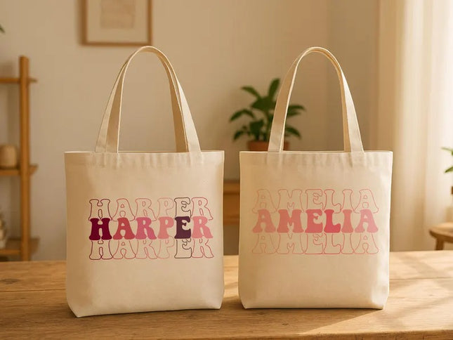 Personalised Name Tote Bag for Kids – Custom & Printed School Bag for Girls