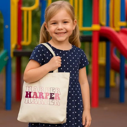 Personalised Name Tote Bag for Kids – Custom & Printed School Bag for Girls