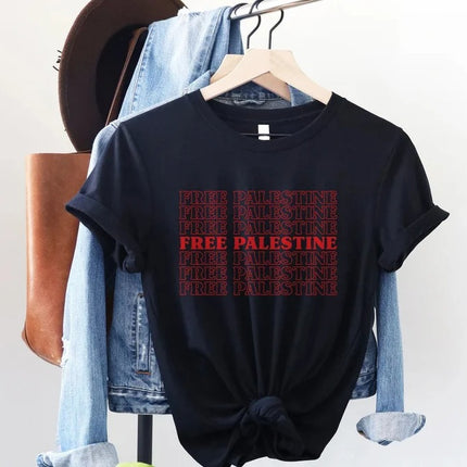 Retro Palestine Printed T-Shirt – Palestine Crewneck Matching Tops