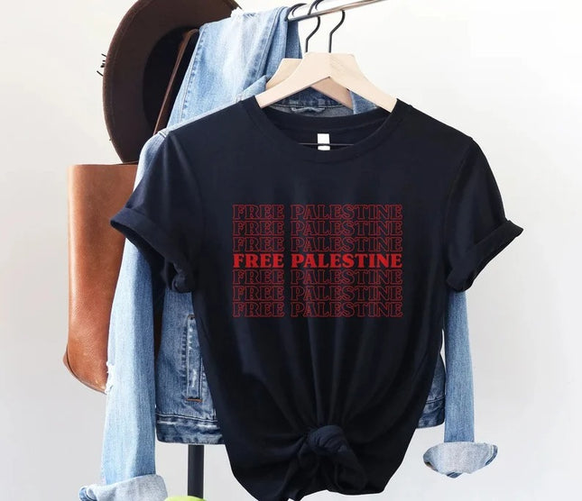 Retro Palestine Printed T-Shirt – Palestine Crewneck Matching Tops