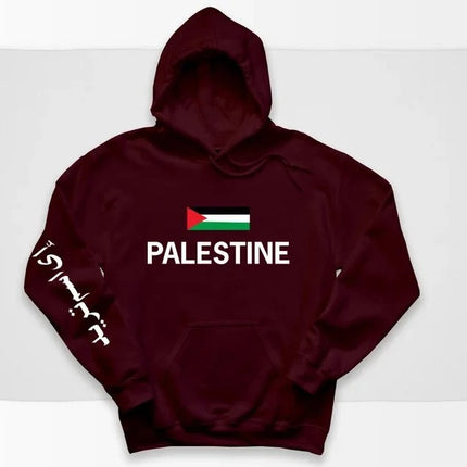 Palestine Arabic Flag Hoodie – Custom Name Printed Long Sleeve Hoodie