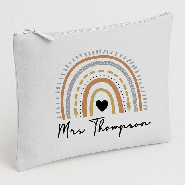 Personalised Teacher Name Printed Rainbow Pencil Case Back to School Gifts