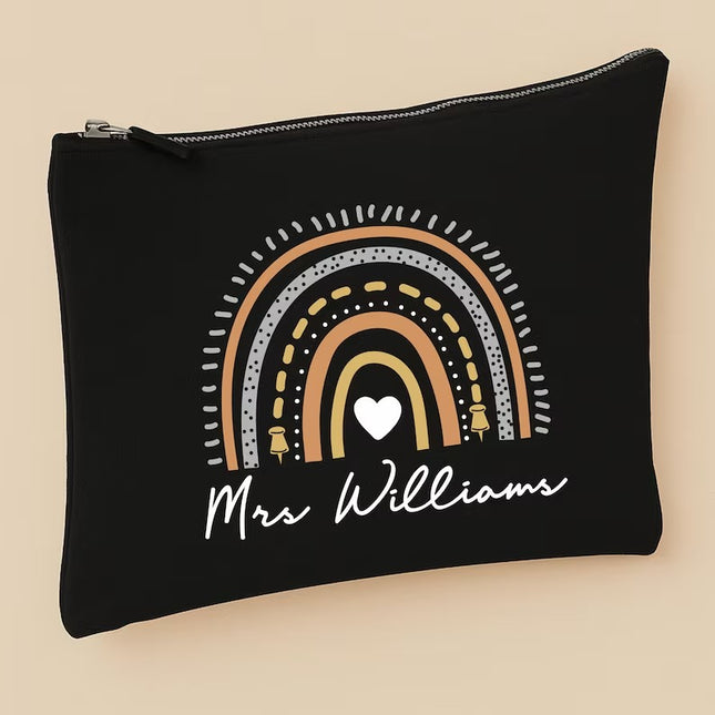 Personalised Teacher Name Printed Rainbow Pencil Case Back to School Gifts