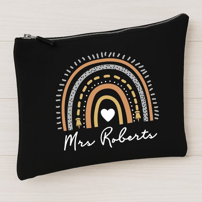 Personalised Teacher Name Printed Rainbow Pencil Case Back to School Gifts