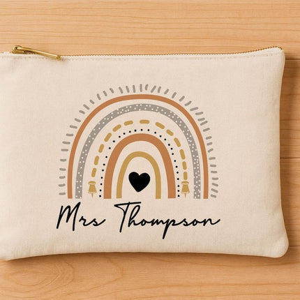 Personalised Teacher Name Printed Rainbow Pencil Case Back to School Gifts