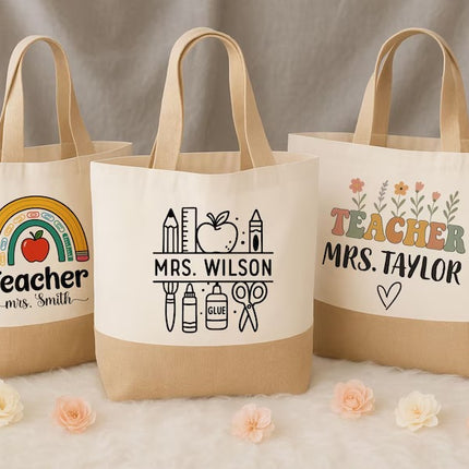 Personalized Teacher Tote Bag with Custom Name Print– Graduation Gift