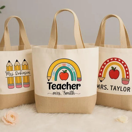 Personalized Teacher Tote Bag with Custom Name Print– Graduation Gift