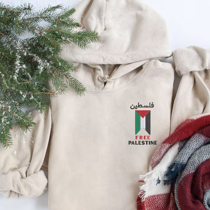 Embroidered Palestine Flag with Arabic Name Hoodie – Palestine Adult Sizes Outfits