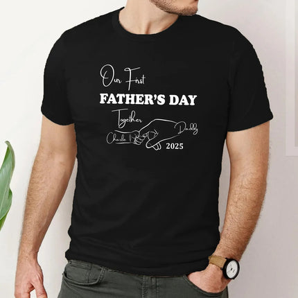 Our First Father's Day Shirt, Personalised Dad and Kids Matching Tee, New Dad Gift