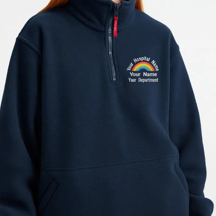 Embroidered Rainbow Zip Fleece, Personalized Hospital / Department Name Jacket