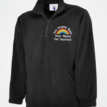 Embroidered Rainbow Zip Fleece, Personalized Hospital / Department Name Jacket