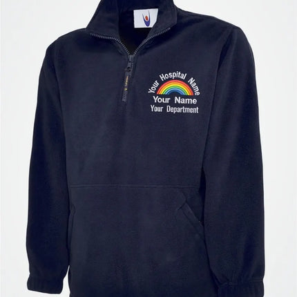Embroidered Rainbow Zip Fleece, Personalized Hospital / Department Name Jacket