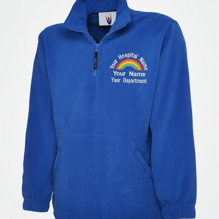 Embroidered Rainbow Zip Fleece, Personalized Hospital / Department Name Jacket