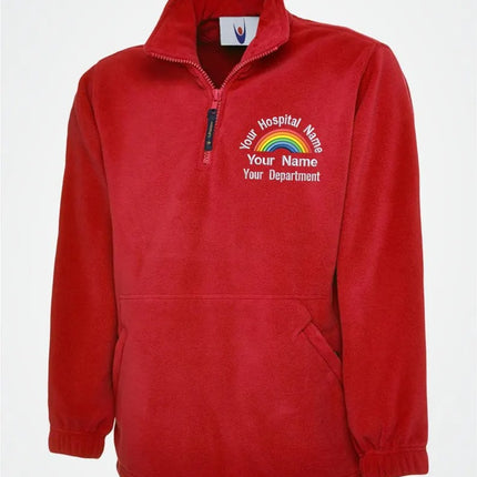 Embroidered Rainbow Zip Fleece, Personalized Hospital / Department Name Jacket