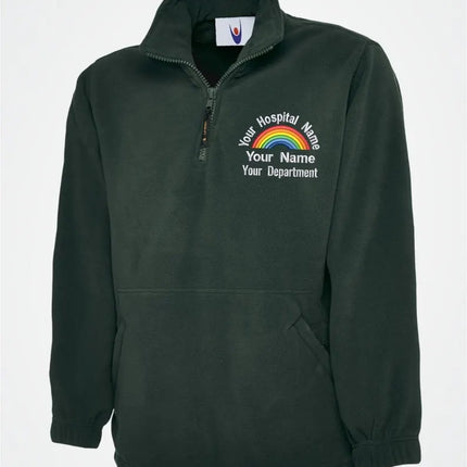 Embroidered Rainbow Zip Fleece, Personalized Hospital / Department Name Jacket