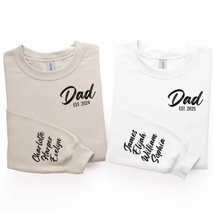 Custom Dad Sweatshirt With Kids Names, Personalised Dad With Est Date Sweater, New Dad To Be Jumper, Dad Birthday Gifts, Fathers Day Gifts