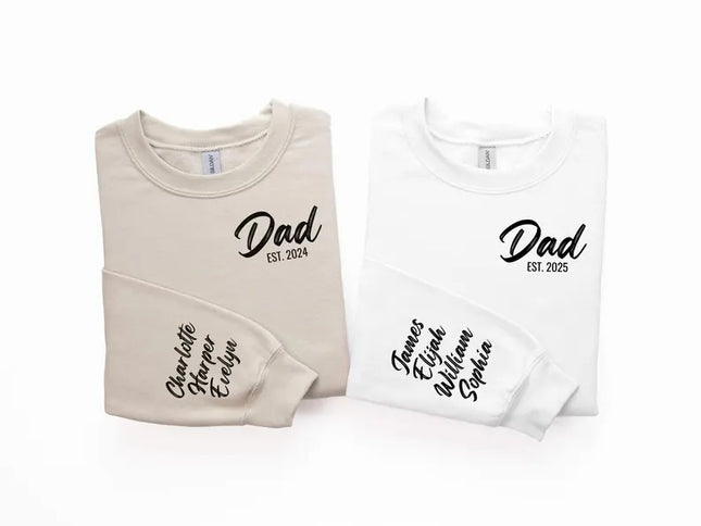 Custom Dad Sweatshirt With Kids Names, Personalised Dad With Est Date Sweater, New Dad To Be Jumper, Dad Birthday Gifts, Fathers Day Gifts